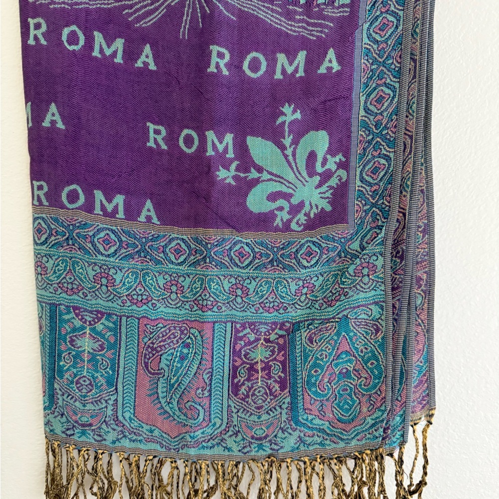Roma Purple and Teal Cityscape Scarf
